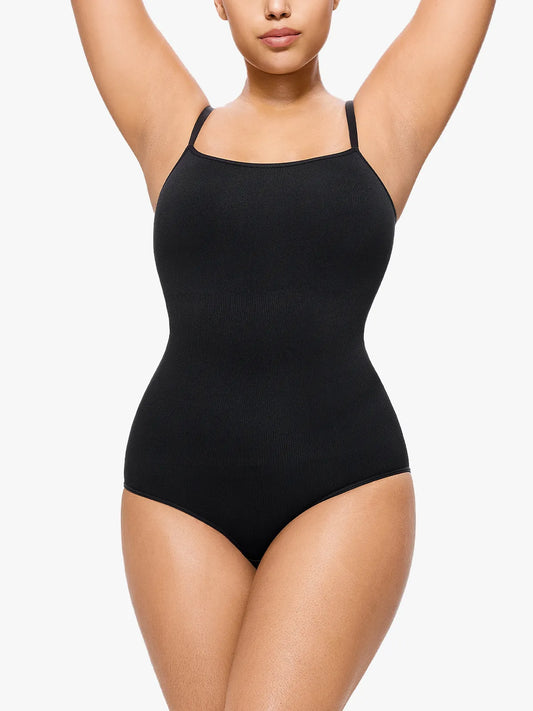 Seamless Sculpt Bodysuit Thong Square Neck Spaghetti Strap Tank Top