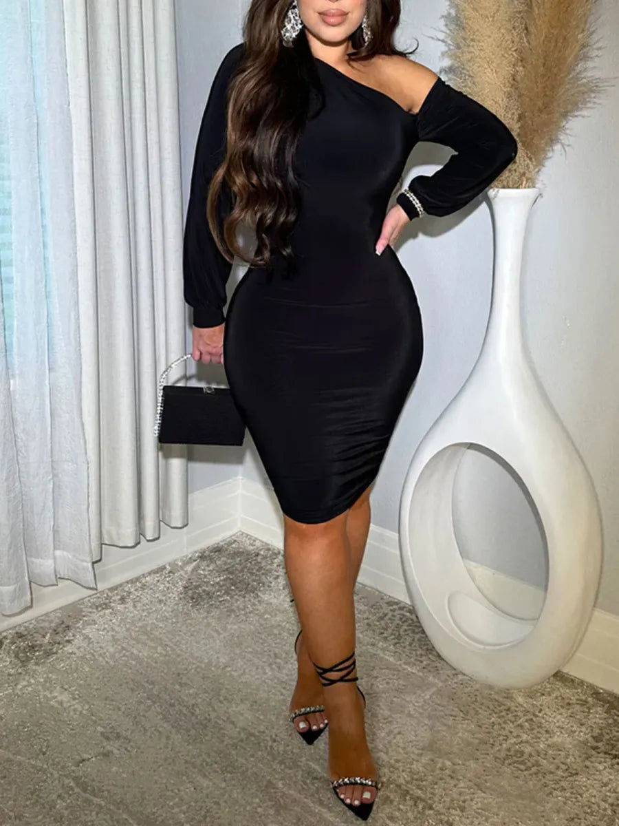 Elegant Long Sleeved Party Club Dress