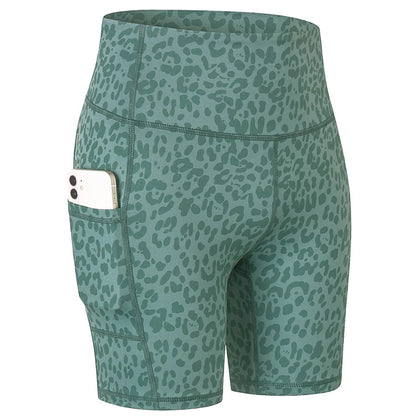 Women's  High Waist Gym Compression Yoga Shorts With Pocket