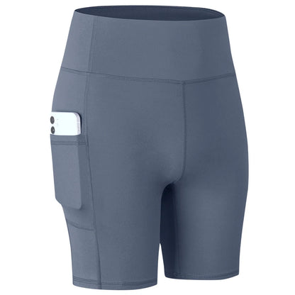 Women's  High Waist Gym Compression Yoga Shorts With Pocket