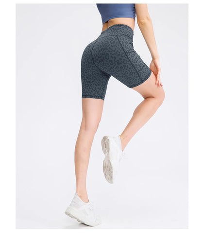 Women's  High Waist Gym Compression Yoga Shorts With Pocket