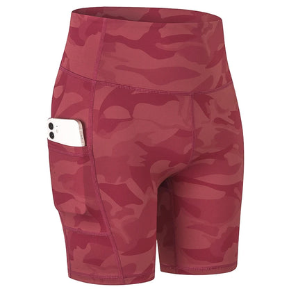 Women's  High Waist Gym Compression Yoga Shorts With Pocket