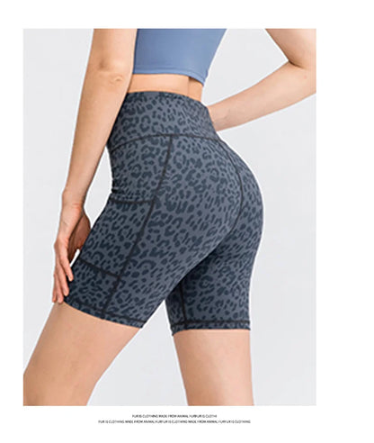 Women's  High Waist Gym Compression Yoga Shorts With Pocket