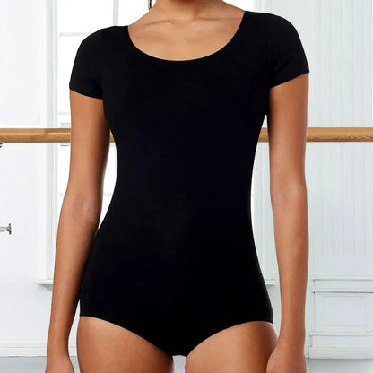 Women's Basic Gymnastics Short Sleeve Romper