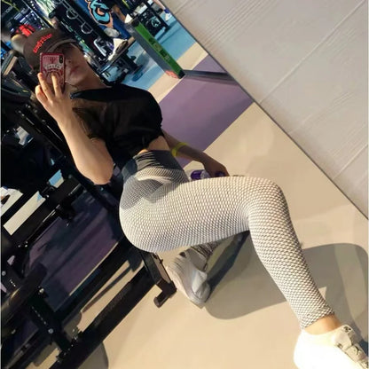 Women's High Waist Honeycomb Yoga Pants