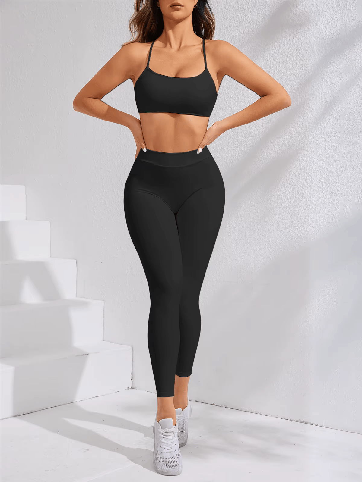 White Back V Women Yoga Pants Choose One Size Larger